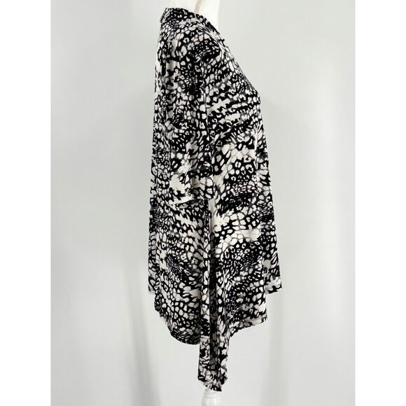 Chaus New York Black & White Womens Tunic Combo Asymmetrical Hem Top Size XL - Picture 4 of 9